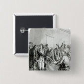 Badge Carré 5 Cm La déclaration d'indépendance des Etats-Unis (Devant & derrière)