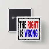 Badge Carré 5 Cm La droite est erronée (Devant & derrière)