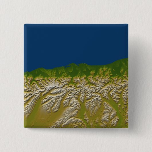 Badge Carré 5 Cm La faille alpine le long de la côte ouest (Devant)