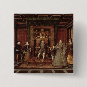 Badge Carré 5 Cm La famille de Henry VIII :
