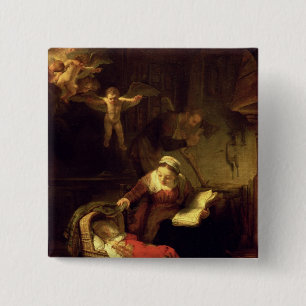 Badge Carré 5 Cm La famille sainte, c.1645