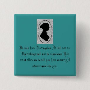 Badge Carré 5 Cm La fierté de Jane Austen