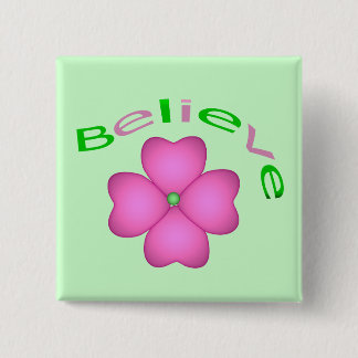 Badge Carré 5 Cm La fleur inspirée croient