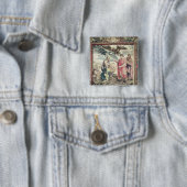 Badge Carré 5 Cm La fondation de Constantinople (En situation)