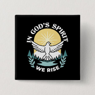 Badge Carré 5 Cm La force spirituelle en Dieu - L'épanouissement de