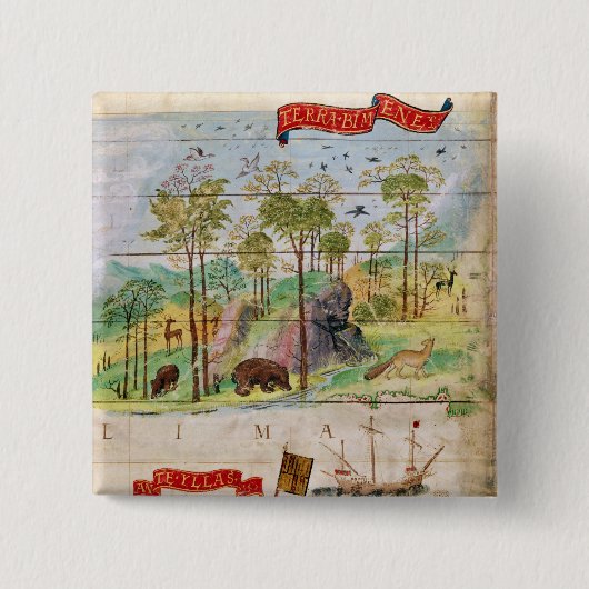 Badge Carré 5 Cm La forêt canadienne (Devant)