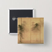 Badge Carré 5 Cm La forêt de pins (Devant & derrière)