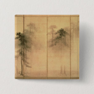 Badge Carré 5 Cm La forêt de pins