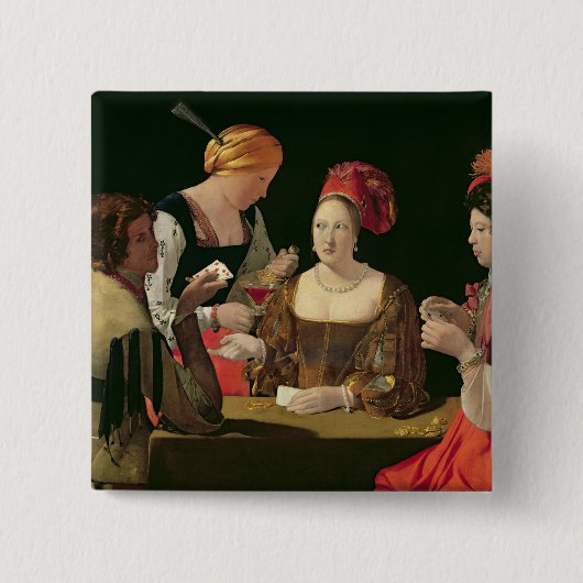 Badge Carré 5 Cm La fraude avec l'as des diamants (Devant)