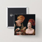 Badge Carré 5 Cm La fraude avec l'as des diamants (Devant & derrière)