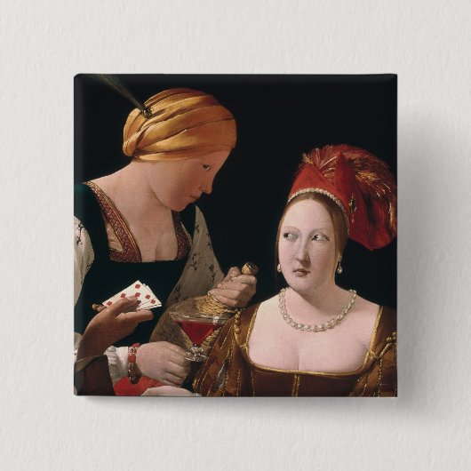 Badge Carré 5 Cm La fraude avec l'as des diamants (Devant)