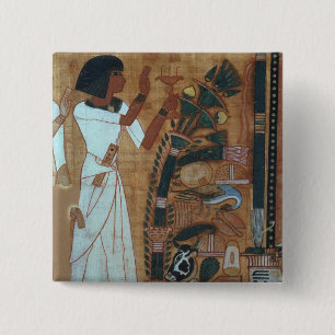 Badge Carré 5 Cm La fumigation d'Osiris, page du livre du Th