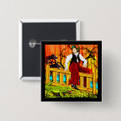 Badge Carré 5 Cm La garde d'enfants de barrière (goupille) (Devant & derrière)