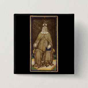 Badge Carré 5 Cm La haute carte de tarot de prêtresse