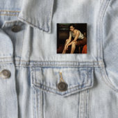 Badge Carré 5 Cm La jeune fille de attirance (En situation)