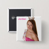 Badge Carré 5 Cm La Jordanie (Devant & derrière)