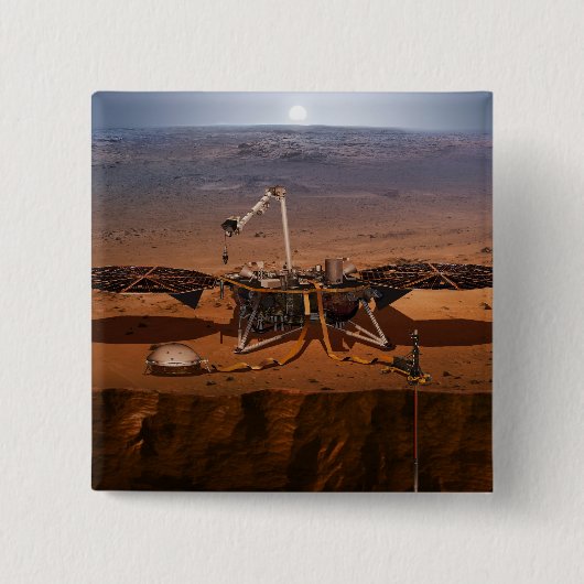 Badge Carré 5 Cm La Lander de l'Insight (Devant)