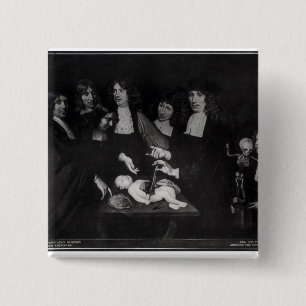 Badge Carré 5 Cm La leçon d'anatomie de professeur Frederik