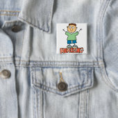 Badge Carré 5 Cm La Lecture Est Amusante (En situation)