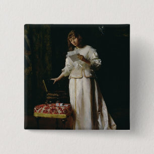 Badge Carré 5 Cm La lettre d'amour