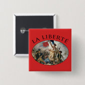 Badge Carré 5 Cm La liberté guide le peuple (Devant & derrière)