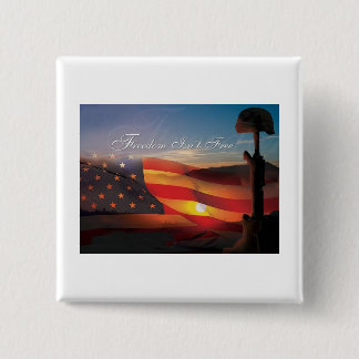 Badge Carré 5 Cm La liberté n'est pas libre