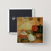 Badge Carré 5 Cm La Liseuse (Devant & derrière)