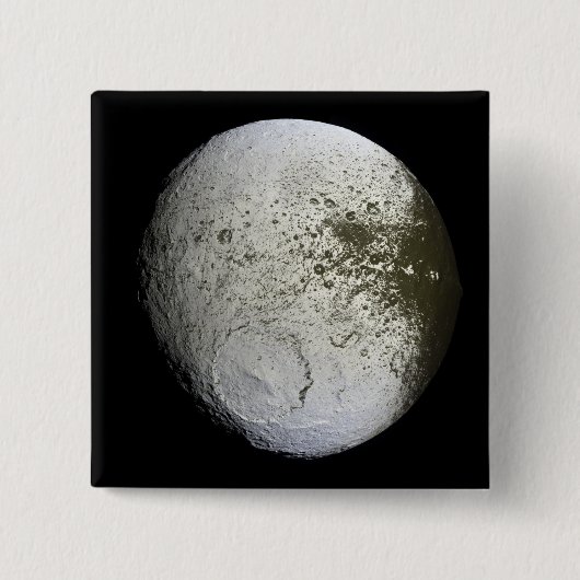 Badge Carré 5 Cm La lune de Saturne Iapetus 2 (Devant)