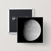 Badge Carré 5 Cm La lune de Saturne Tethys 2 (Devant & derrière)