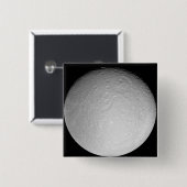 Badge Carré 5 Cm La lune glacée de Saturne Rhea (Devant & derrière)