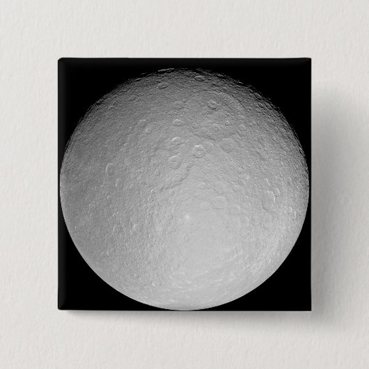 Badge Carré 5 Cm La lune glacée de Saturne Rhea (Devant)