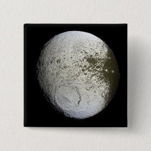 Badge Carré 5 Cm La lune Iapetus 2 de Saturn