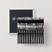 Badge Carré 5 Cm la machine à écrire (Devant & derrière)