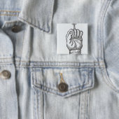 Badge Carré 5 Cm La main de la gloire (En situation)