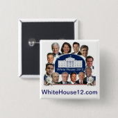 Badge Carré 5 Cm La Maison Blanche 2012 (Devant & derrière)