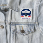 Badge Carré 5 Cm La Maison Blanche 2012 (En situation)