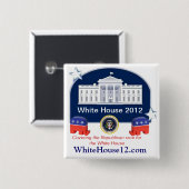 Badge Carré 5 Cm La Maison Blanche 2012 (Devant & derrière)