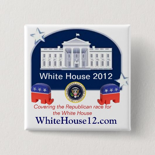 Badge Carré 5 Cm La Maison Blanche 2012 (Devant)