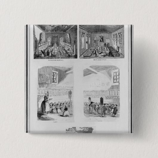 Badge Carré 5 Cm La maison d'enfant trouvé (Devant)