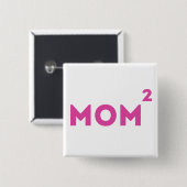 Badge Carré 5 Cm La maman a ajusté des maths drôles de maman (Devant & derrière)