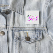 Badge Carré 5 Cm La mariée - Customisée (En situation)