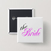 Badge Carré 5 Cm La mariée - Customisée (Devant & derrière)