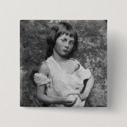 Badge Carré 5 Cm La mendiante / Alice Liddell ~ 1859 (Devant)