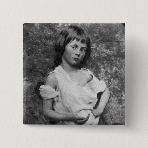 Badge Carré 5 Cm La mendiante / Alice Liddell ~ 1859