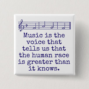 Badge Carré 5 Cm La Musique Est La Voix Qui Dit - Citation De Musiq