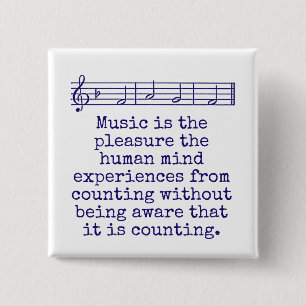 Badge Carré 5 Cm La Musique Est Le Plaisir - Citation Musique