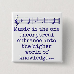 Badge Carré 5 Cm La Musique Est L'Entrée Incorporée - Musique Quot