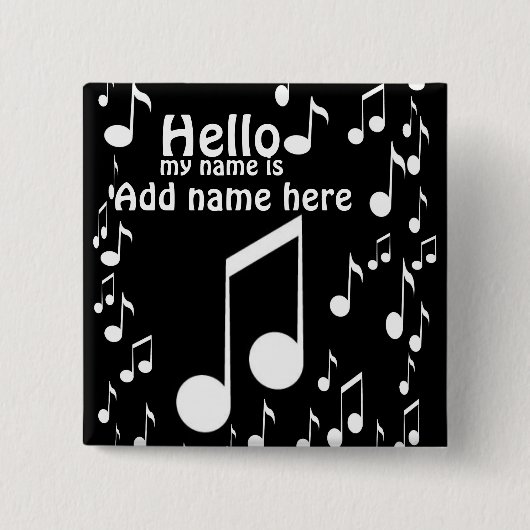 Badge Carré 5 Cm La musique est mon nom_ (Devant)
