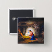 Badge Carré 5 Cm La Nativité du Christ (Devant & derrière)