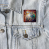 Badge Carré 5 Cm La nébuleuse Orion 3 (En situation)